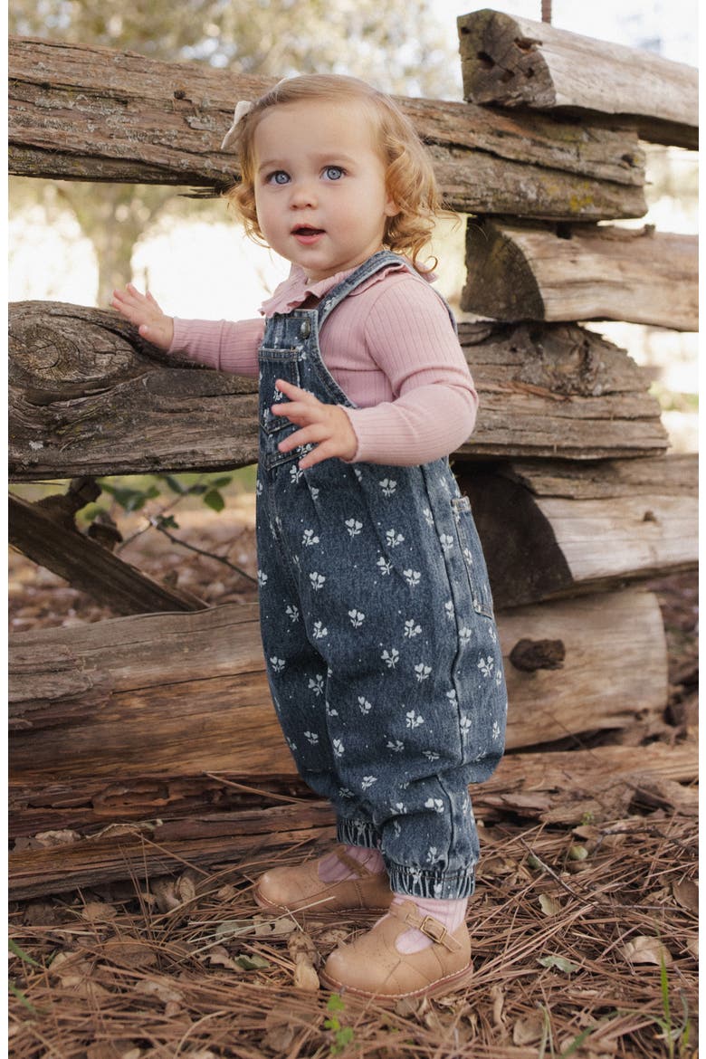 Ditsy Heart Overalls, Alternate, color, INDIGO