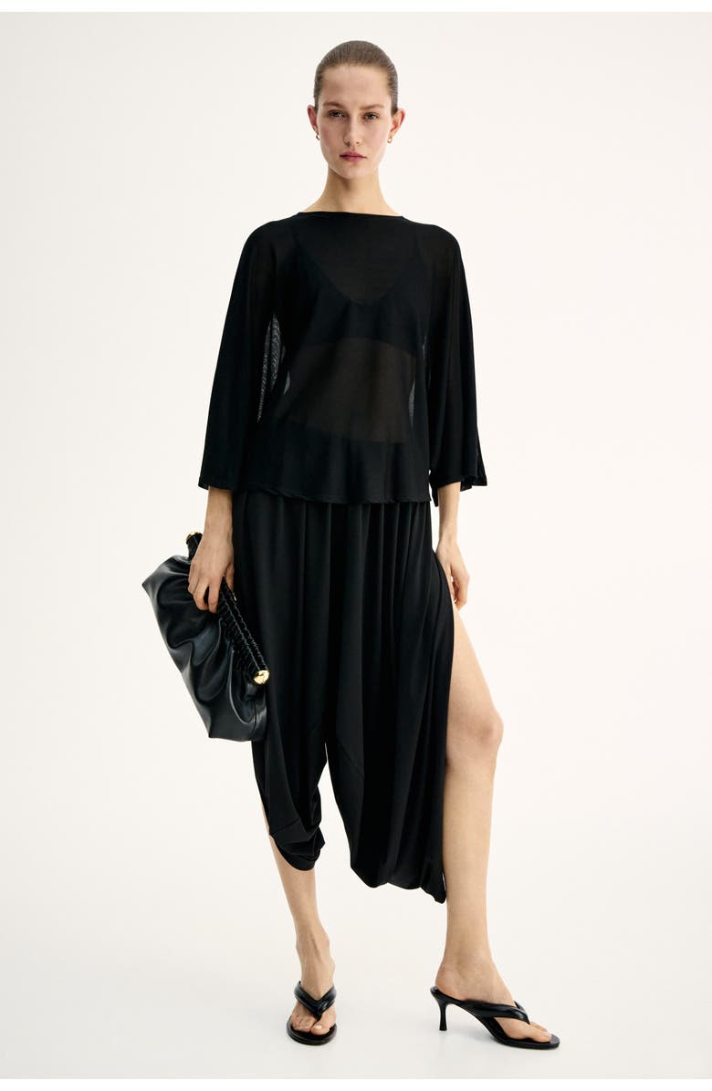 H&M Batwing-sleeved Jersey Top, Alternate, color, Black
