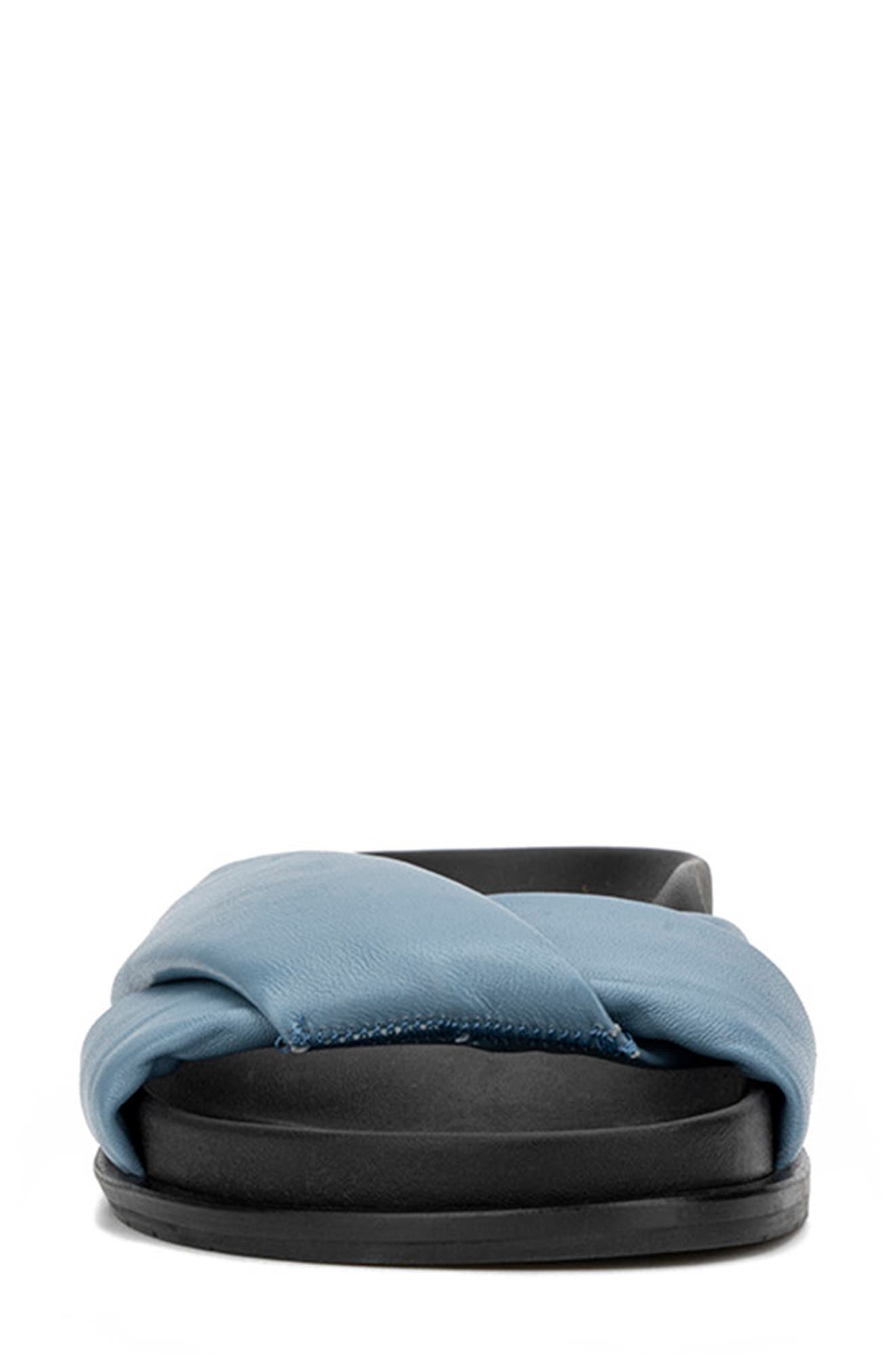 Ileena Nappa Slide Sandal, Alternate, color, MALIBU BLUE