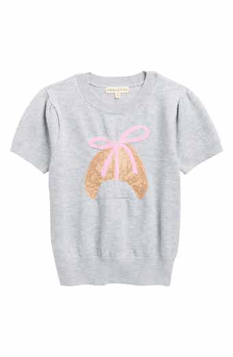 MARGAUX AND LEXI Kids' Croissant Jacquard Short Sleeve Sweater