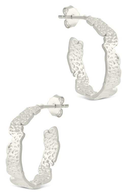 Sterling Forever Mary Textured Hoop Earrings In Multi