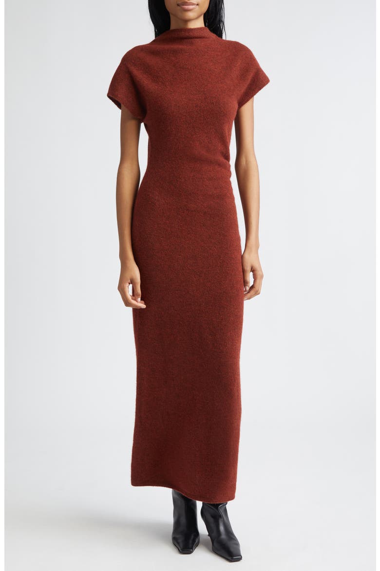 Abie Boiled Knit Sweater Dress, Main, color, CINNAMON