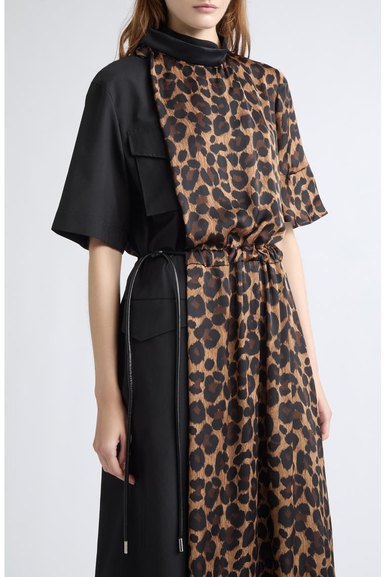 あ*こ様 sacai 22SS Suiting Mix Dress Sacai Leopard Print Hybrid Suiting Midi Dress (Women) | Nordstrom