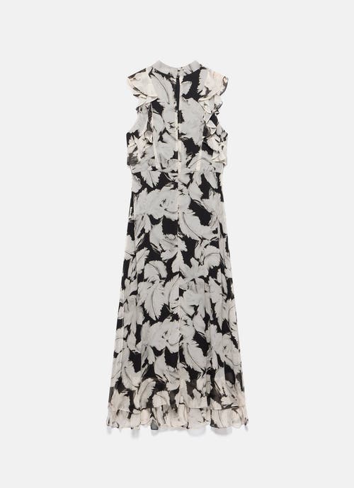 MINT VELVET MINT VELVET FEATHER PRINT MIDI DRESS 