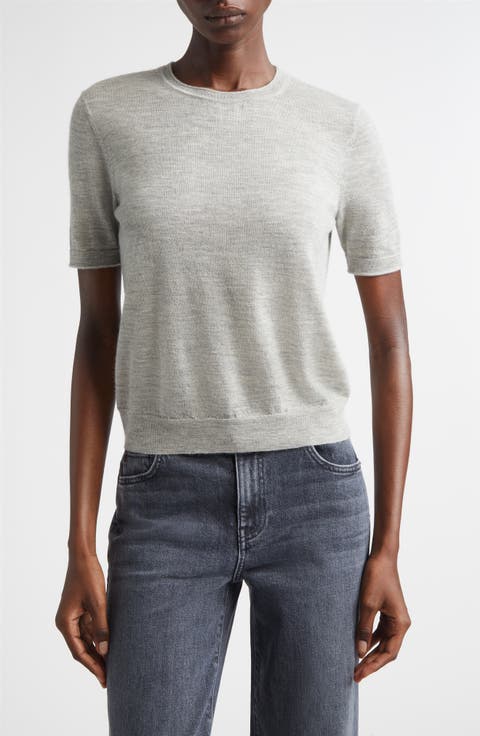 Short Sleeve Cashmere Crewneck Sweater