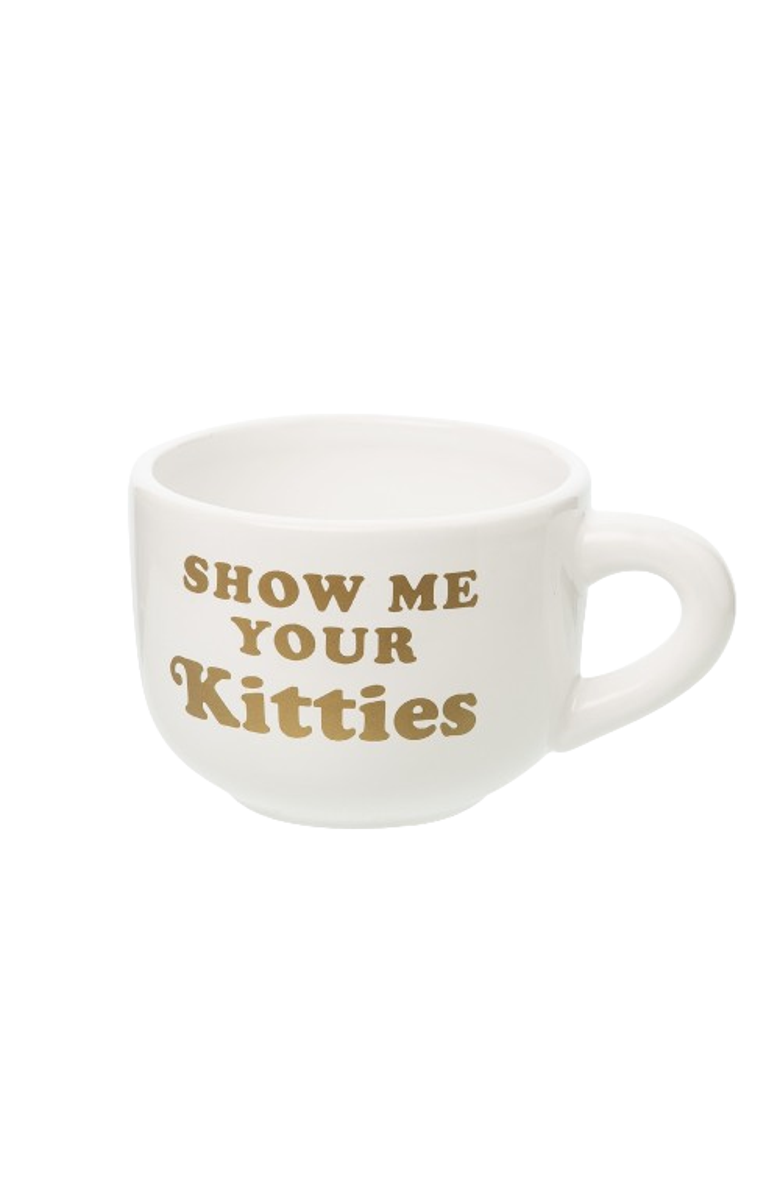 Totalee Gift Show Me Kitties Cappuccino Mug Ceramic White 24 oz, Main, color, White