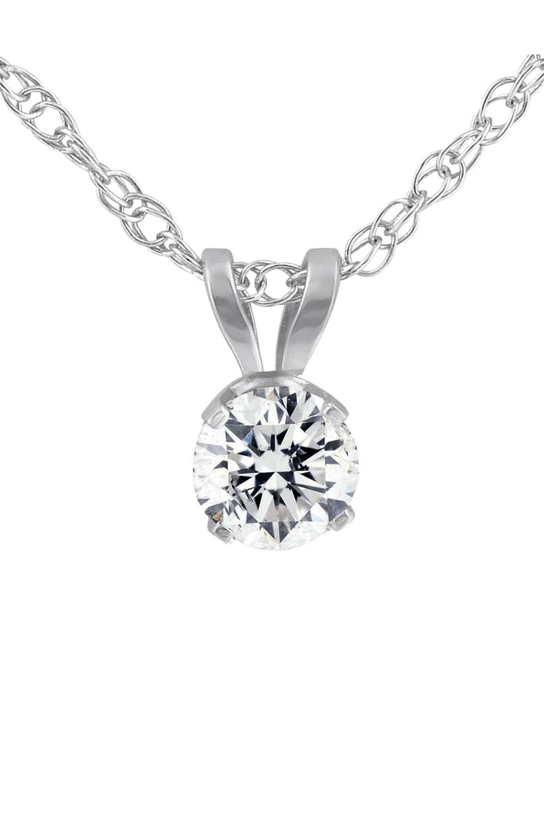 Bliss Diamond 3/8 Ct Solitaire Round Cut Lab Grown Grown Diamond Pendant 14K Gold, Main, color, 