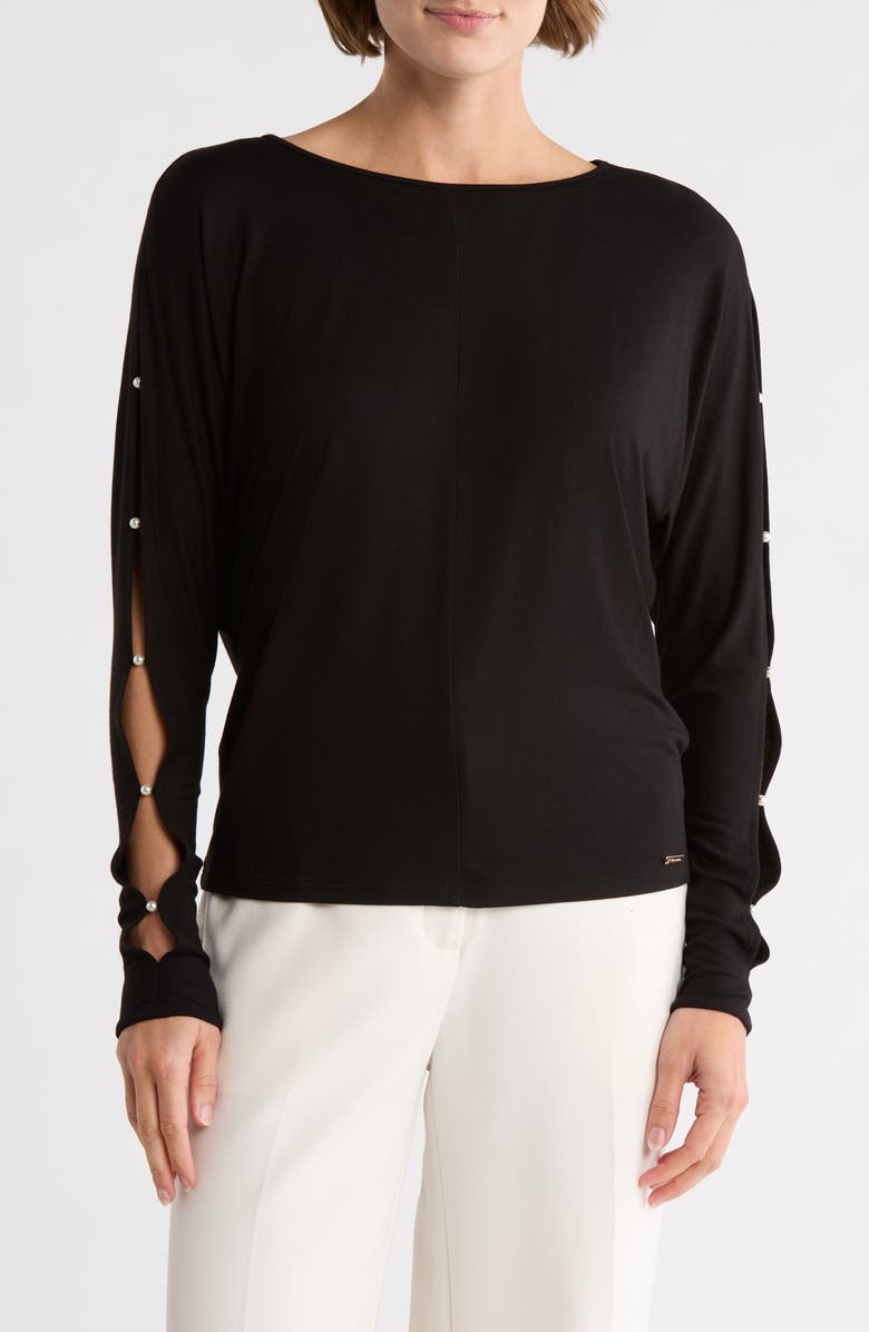 T Tahari Cutout Dolman Sleeve Top, Main, color, Black