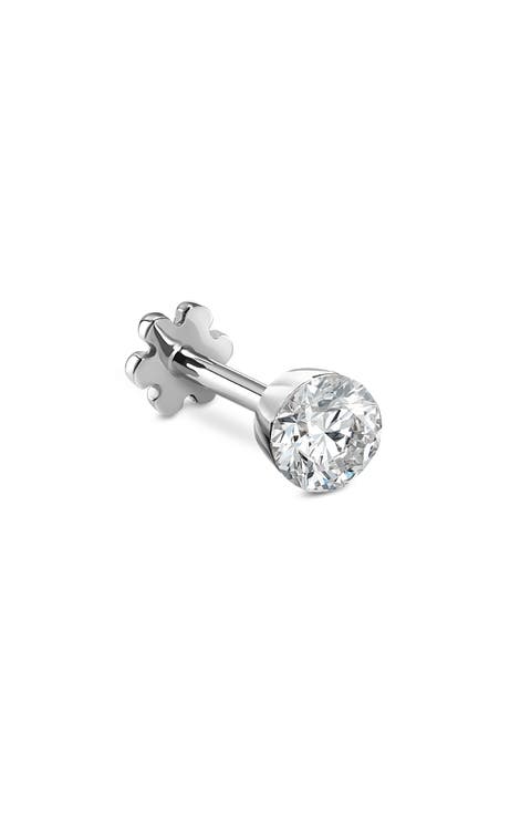 Single Invisible Set Diamond Stud Earring
