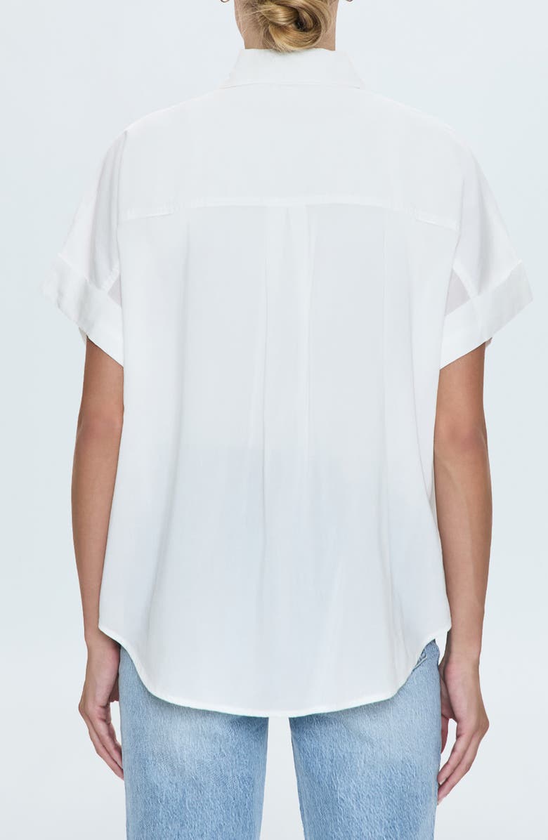 Pistola Donnie Short Sleeve Cotton Blend Button-Up Shirt, Alternate, color, Le Blanc