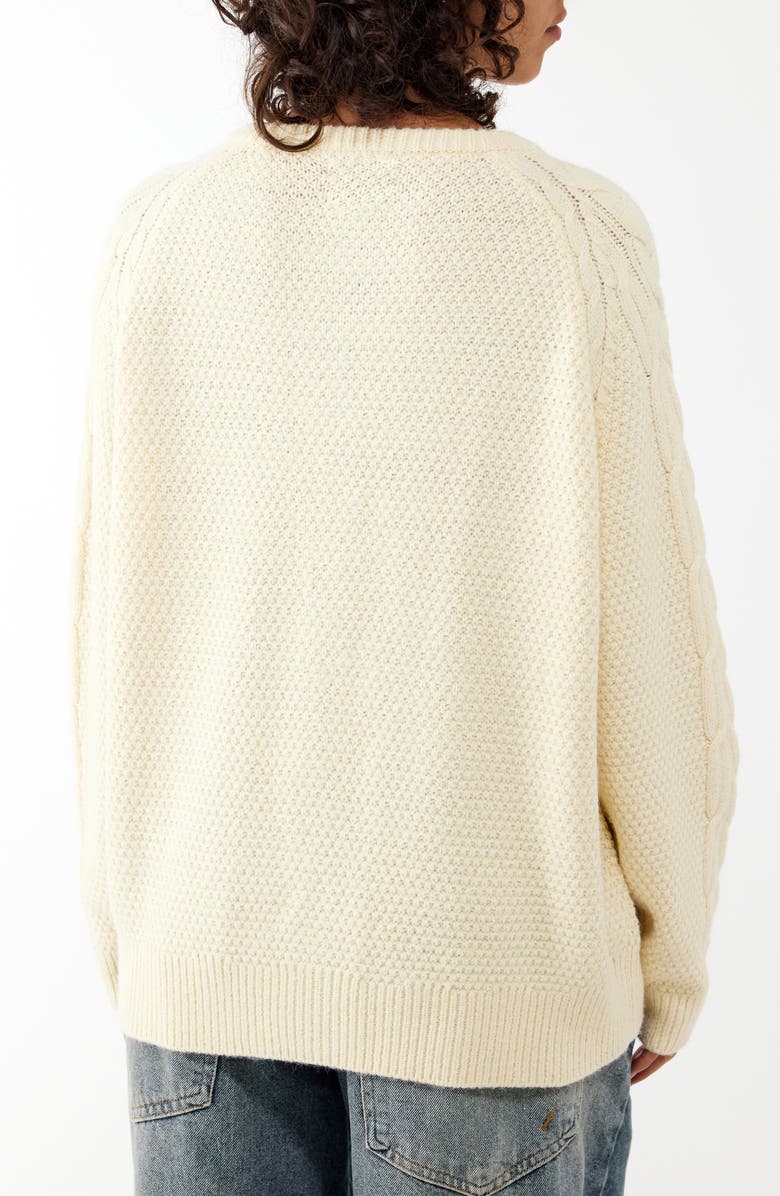 BDG Urban Outfitters Cable Cardigan, Alternate, color, Cream