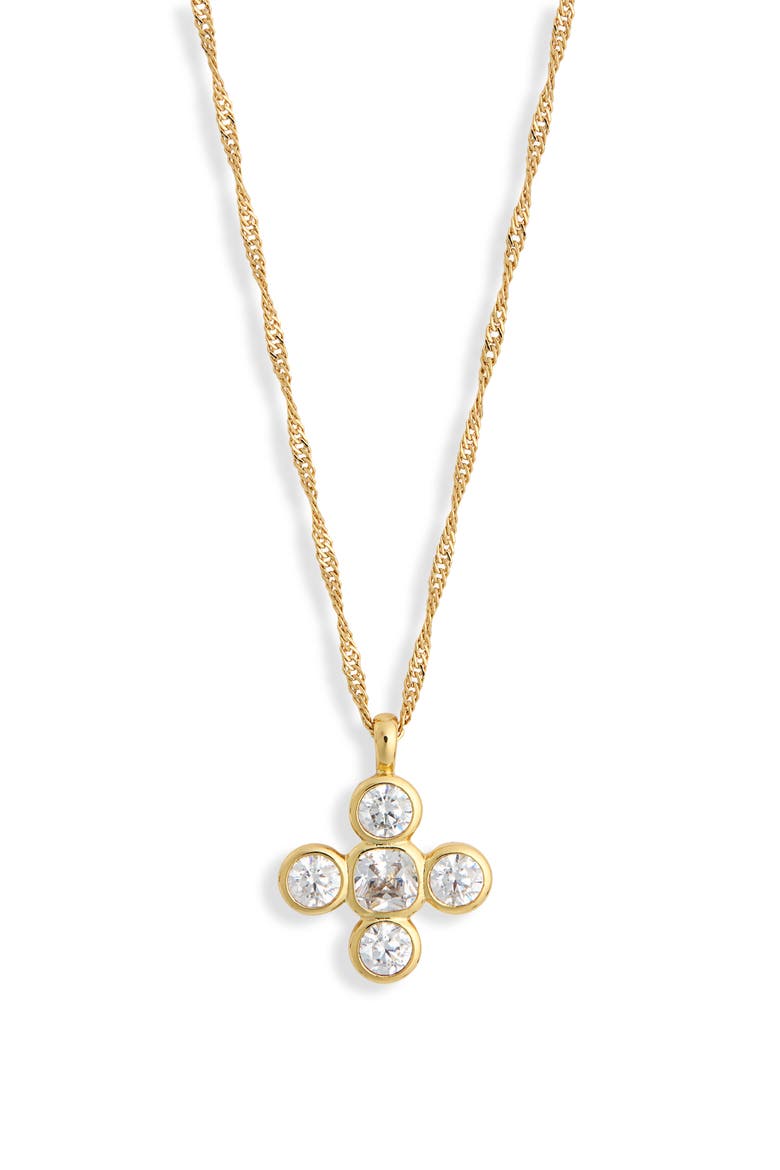 Kylie Cubic Zirconia Pendant Necklace, Main, color, GOLD