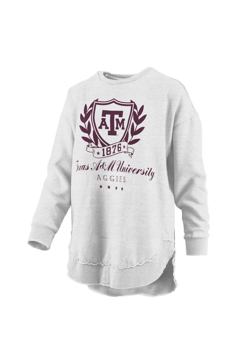 PRESSBOX Women's Pressbox Heather Gray Texas A&M Aggies Field Day Melange Poncho Pullover Sweatshirt, Alternate, color, Heather Gray