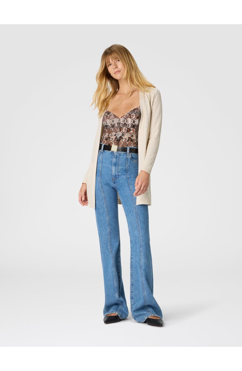 Missoni Chevron Pattern Belted Cardigan, Alternate, color, Beige