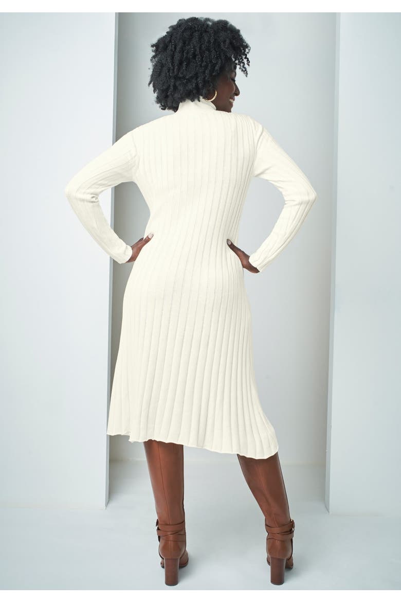 Mock Neck Midi Sweater Dress, Alternate, color, IVORY