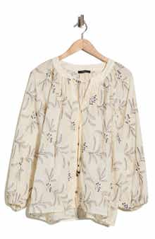 Embroidered Long Sleeve Cotton Top