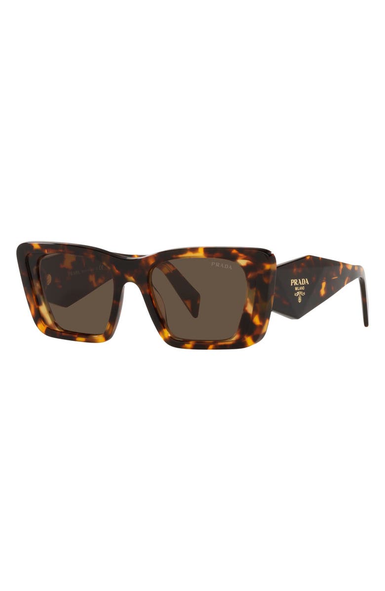 Prada 51mm Butterfly Sunglasses, Alternate, color, Havana Honey/ Dark Brown
