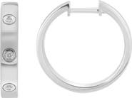 EFFY Sterling Silver Diamond Huggie Hoop Earrings