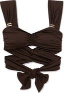 Reiss Maisie Metallic High Waist Bikini Botoms