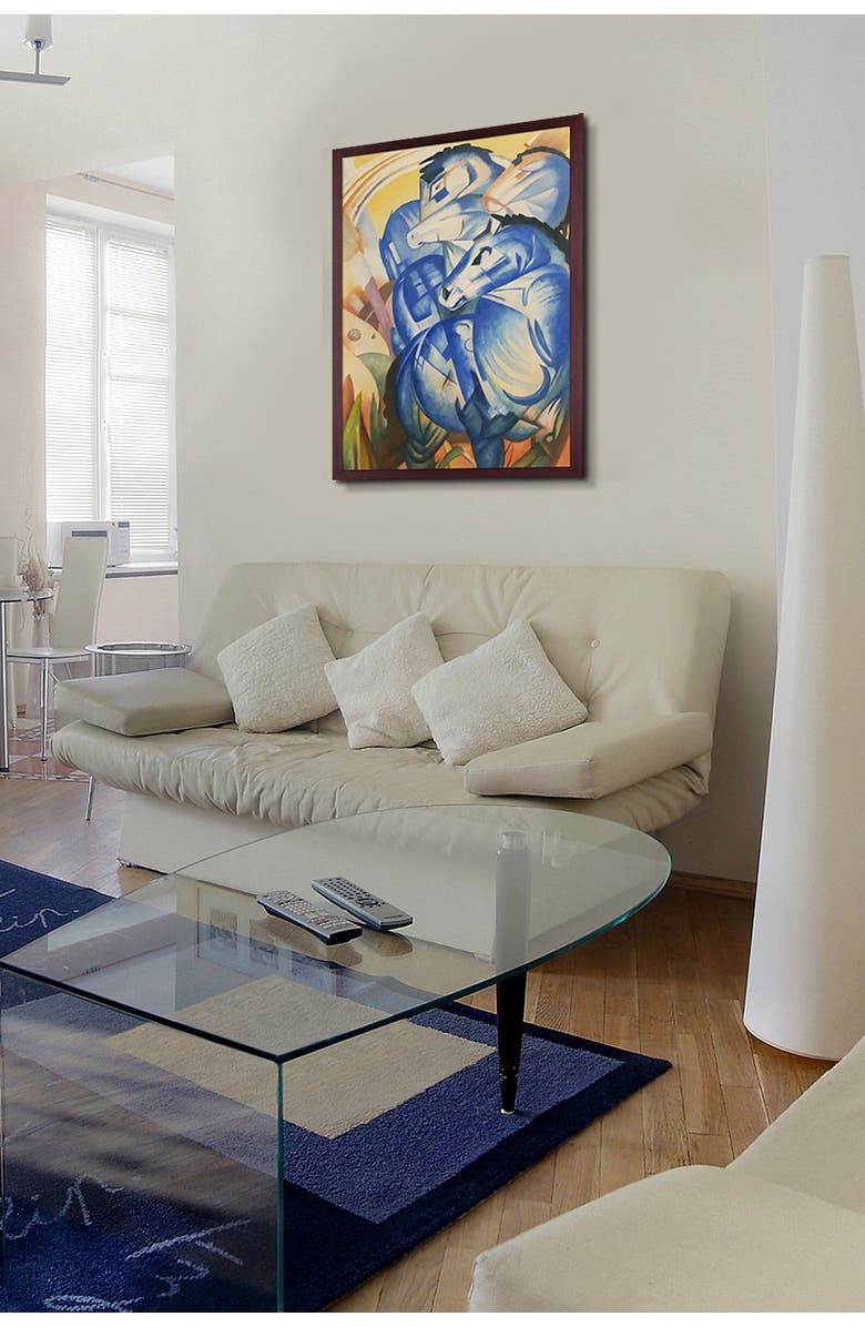 OVERSTOCK ART The Tower of Blue Horses - Framed Oil Reproduction of an Original Painting by Franz Marc, Alternate, color, 