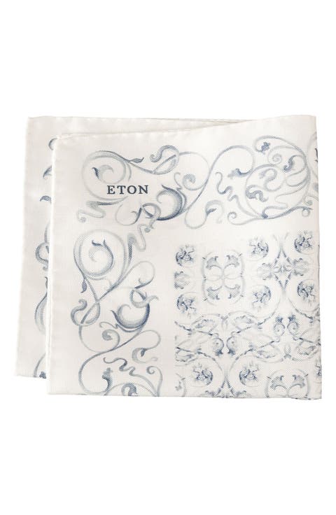 Floral Motif Silk Pocket Square