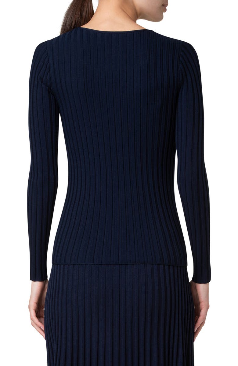 Akris punto Wool Rib Crewneck Sweater, Alternate, color,