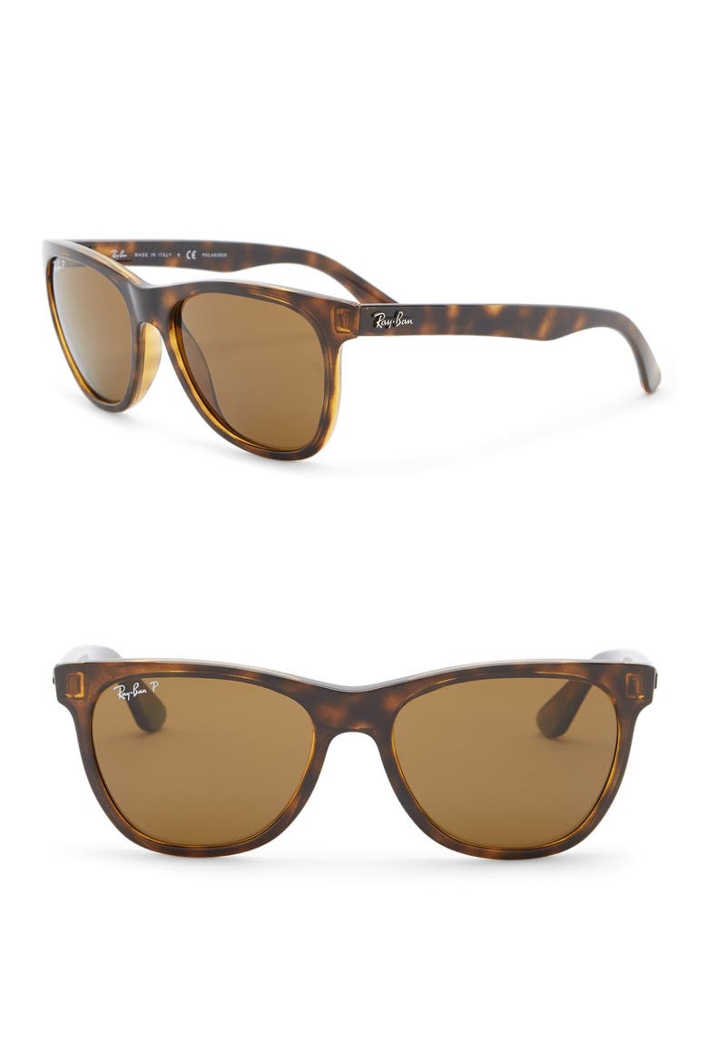54mm Polarized Wayfarer Sunglasses, Alternate, color, LITE HAVANA