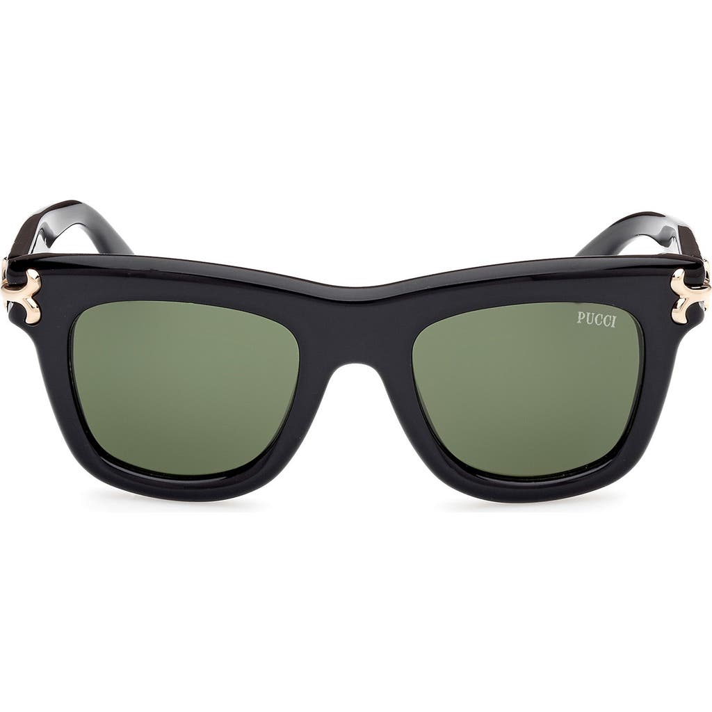 Pucci Logo Acetate Square Sunglasses In Black