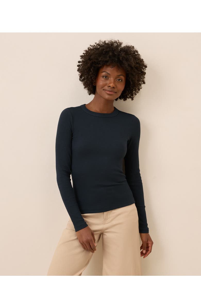 Pact Perfect Rib Long Sleeve Tee, Main, color, Midnight Blue