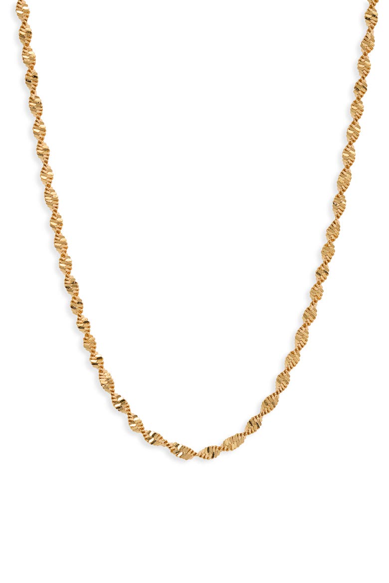 Spiral Chain Necklace, Main, color, 14K GOLD PLATED