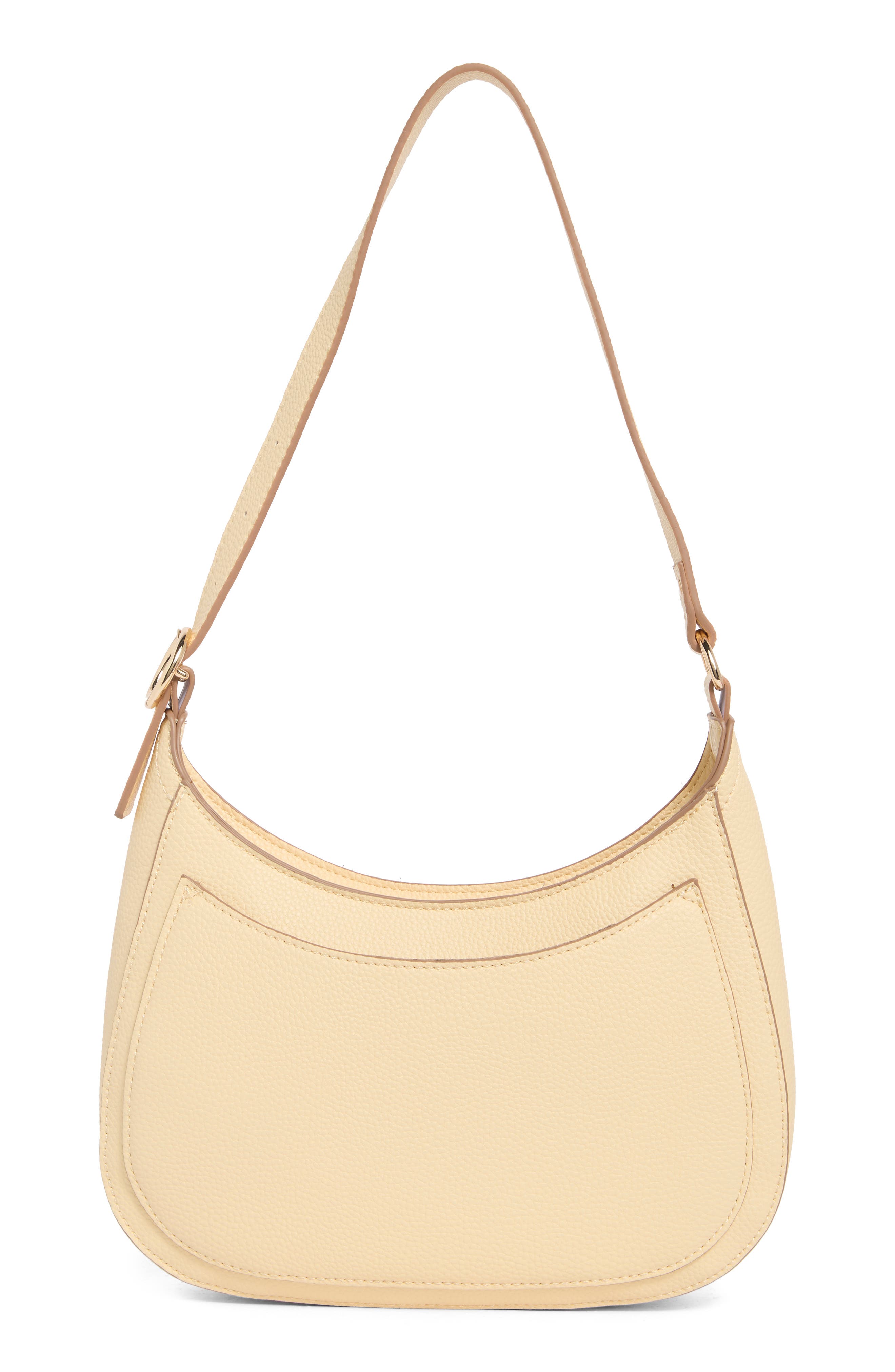 Nanette Lepore Crescent Faux Leather Shoulder Bag, Alternate, color, Panna Cotta