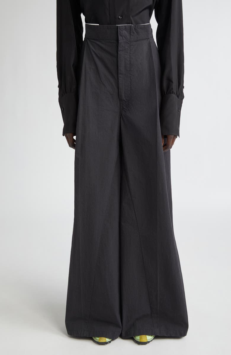 Cut Up Stripe Asymmetric Oversize Cotton Button-Up Shirt