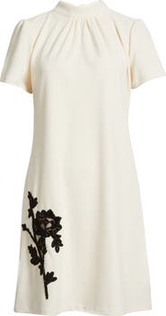 Anne Klein Floral Mock Neck Sheath Dress