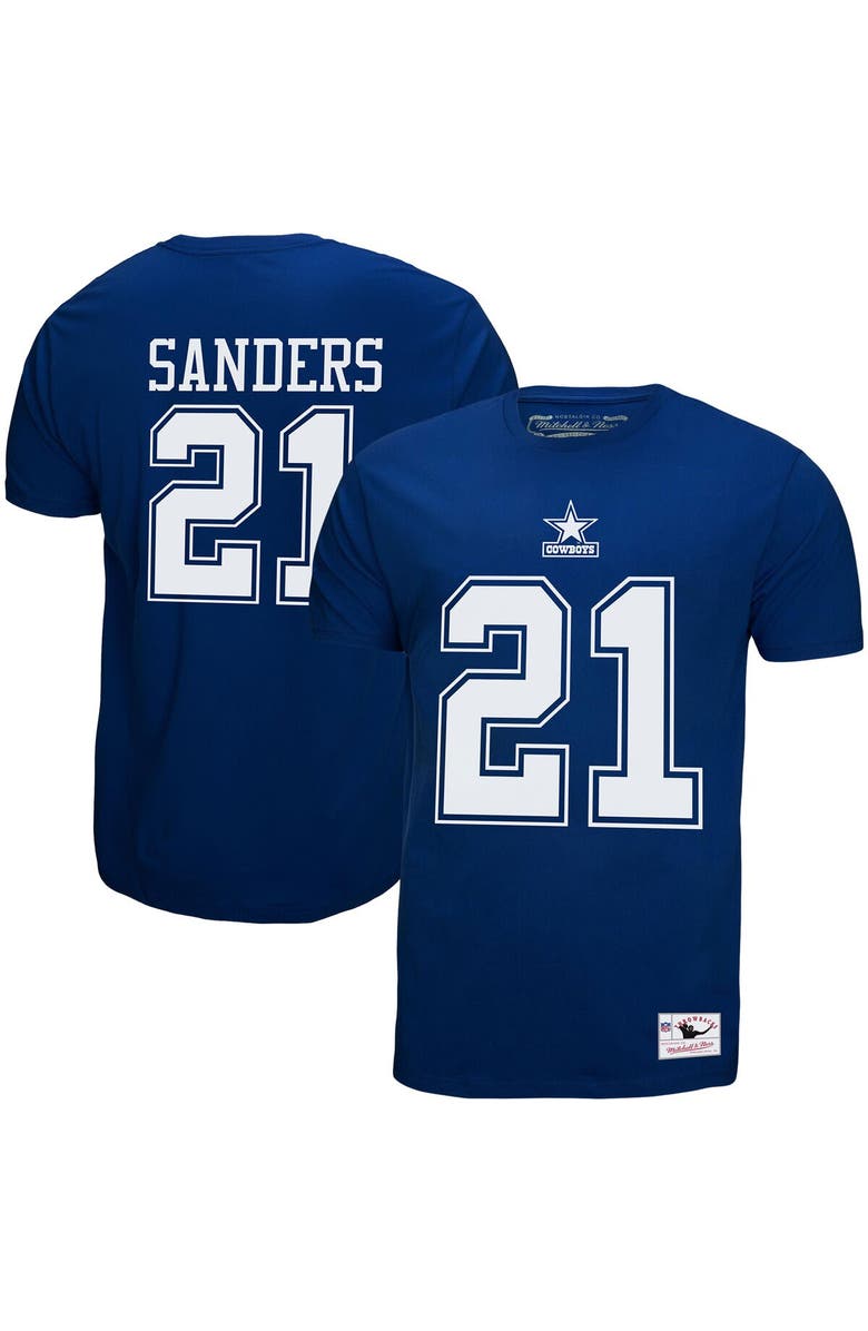 Mitchell & Ness Men's Mitchell & Ness Deion Sanders Royal Dallas Cowboys Retired Player Logo Name & Number T-Shirt, Main, color, 