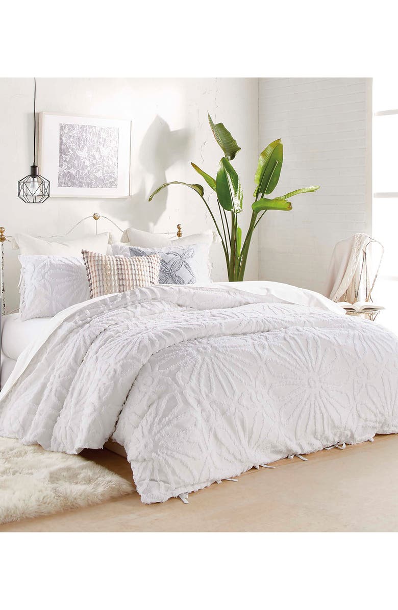 Peri Home Chenille Medallion Duvet & Sham Set, Alternate, color, White