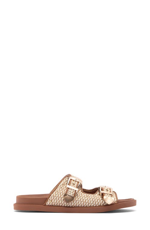 Steve Madden Connely Buckle Slide Sandal In Brown Multi