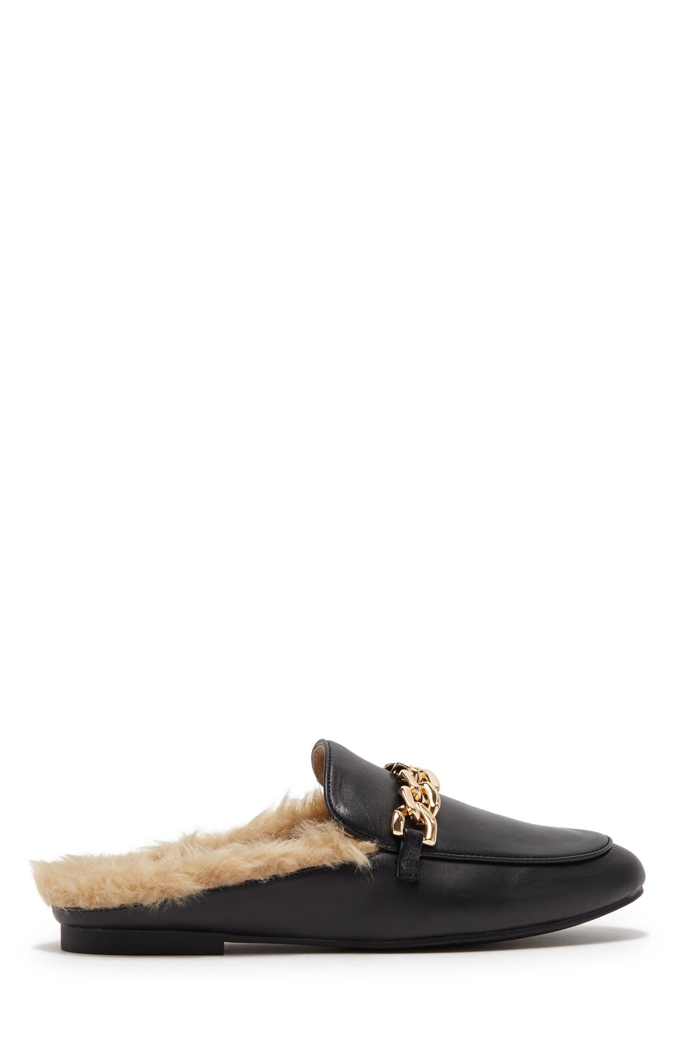 Steve Madden Feleti Faux Fur Lined Leather Loafer Mule, Alternate, color, 