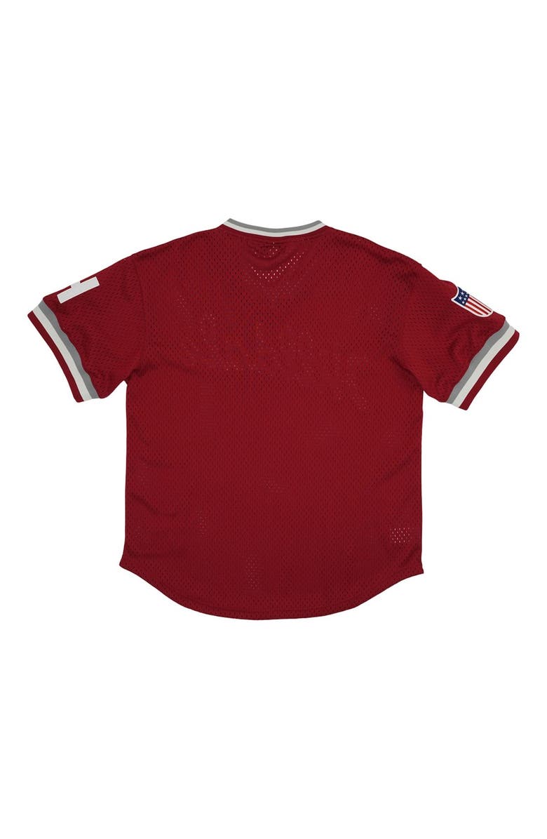 RINGS & CRWNS Men's Rings & Crwns Red Hilldale Club Mesh Replica V-Neck Jersey, Alternate, color, Red