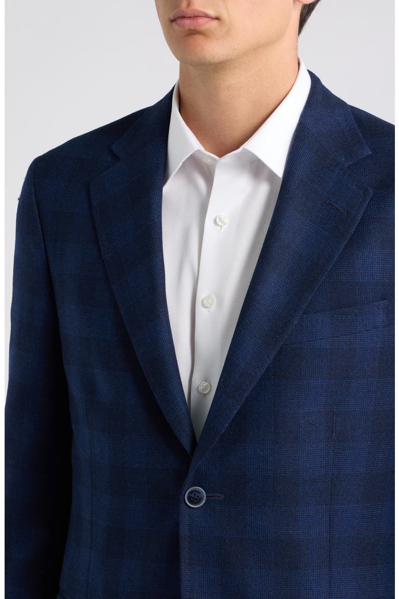 Flynn Classic Fit Blue Windowpane Check Wool Sport Coat, Alternate, color, BLUE