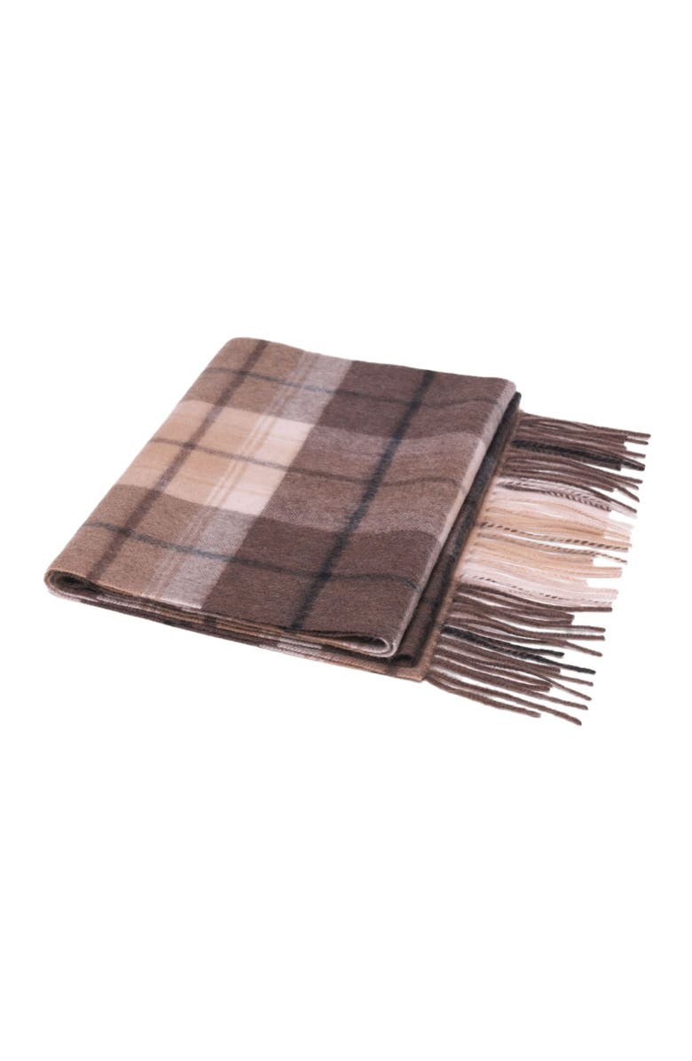maje Wool check scarf, Alternate, color, Big Brown Check