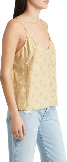 トップス rurumu: dreamreading jacquard camisole Women's Sleeveless Floral Jacquard Cami Tank Tops Wide