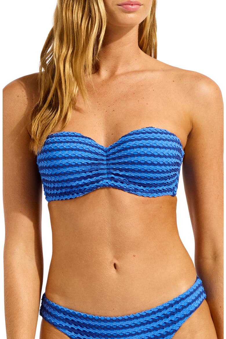 Bustier Bandeau Bikini Top, Main, color, SAPPHIRE