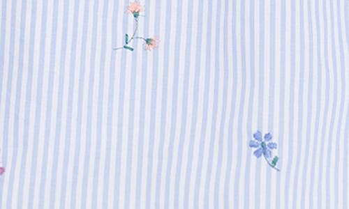 Weekend Max Mara Gilly Stripe Embroidered Button-up Shirt In Light Blue