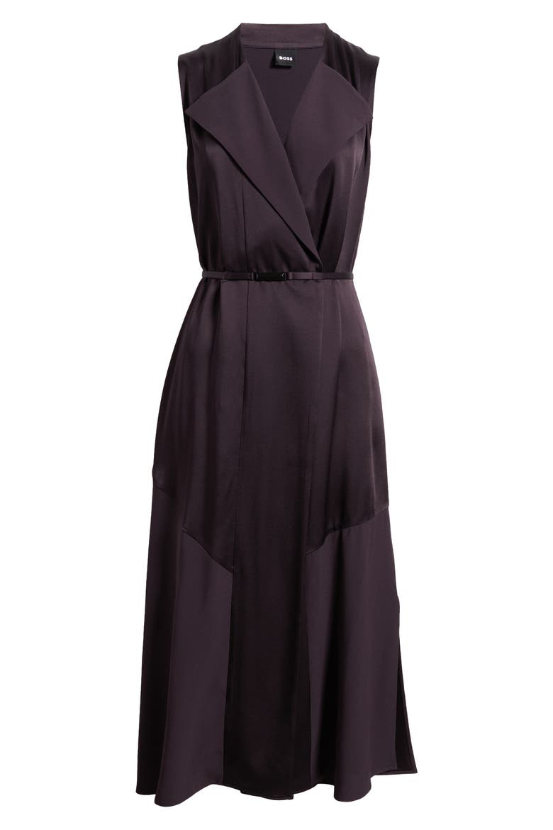 Dimosa Sleeveless Satin Midi Dress, Alternate, color, DARK CARMINE