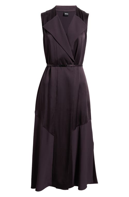 Hugo Boss Boss Dimosa Sleeveless Satin Midi Dress In Red