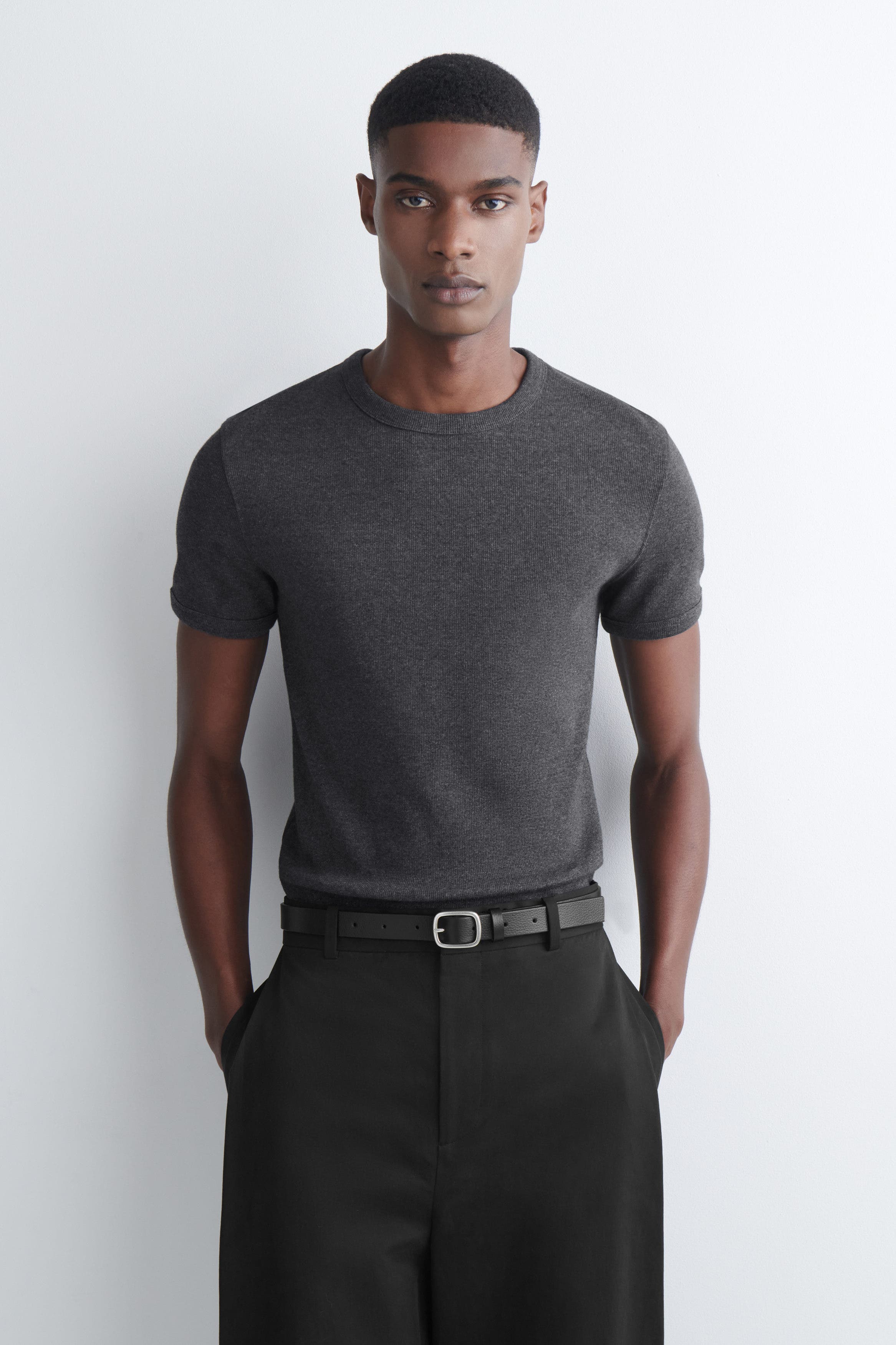 Slim Ribbed Cotton T-Shirt - image 3