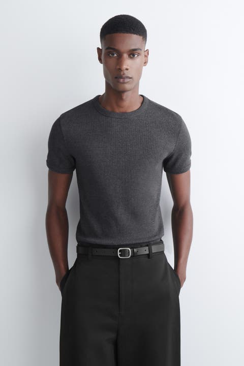 Slim Ribbed Cotton T-Shirt