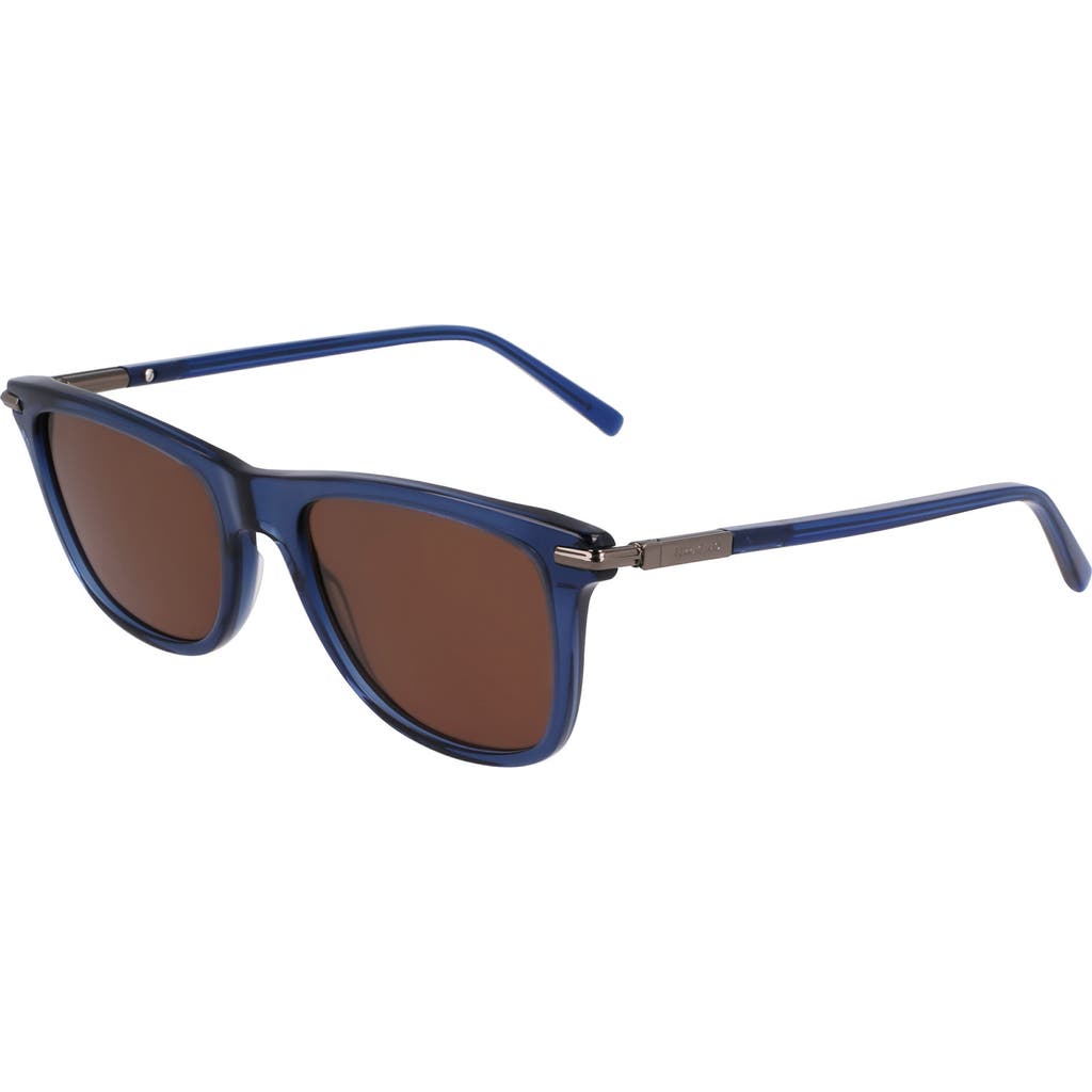 Ferragamo 54mm Modified Rectangular Sunglasses In Transparent Blue