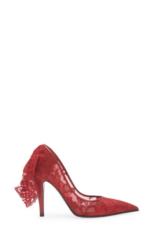 Alexander Mcqueen Mcqueen Drape Lace Pointed Toe Pump In Red