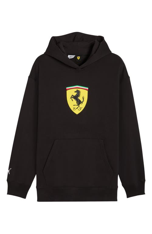 Puma Scuderia Ferrari Sportswear Shield Pullover Hoodie In Black